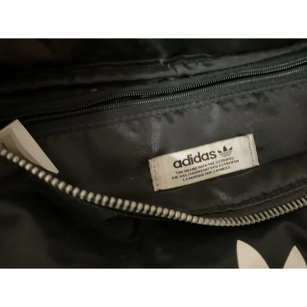 EUC Adidas Black Trefoil Logo Fanny Pack Sling Waist Bag